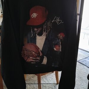 Black Graphic Sweatshirt with Red Accents